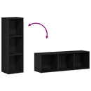 vidaXL fekete tölgy szerelt fa könyvespolc 36x30x114 cm