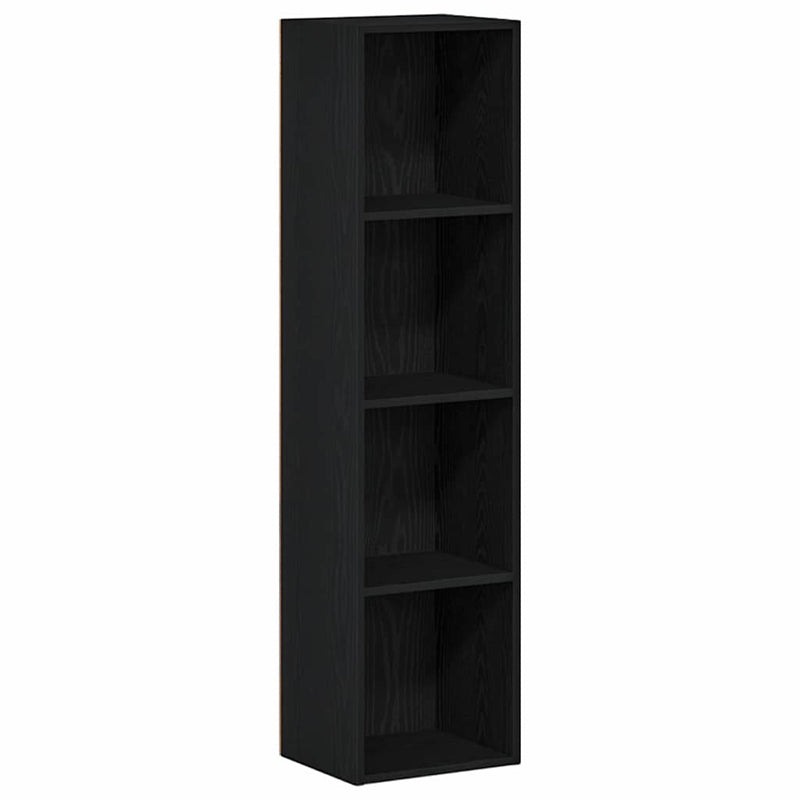 vidaXL fekete tölgy szerelt fa könyvespolc 36x30x143 cm