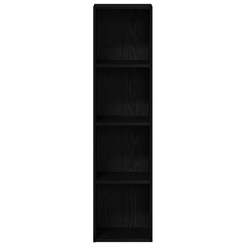 vidaXL fekete tölgy szerelt fa könyvespolc 36x30x143 cm