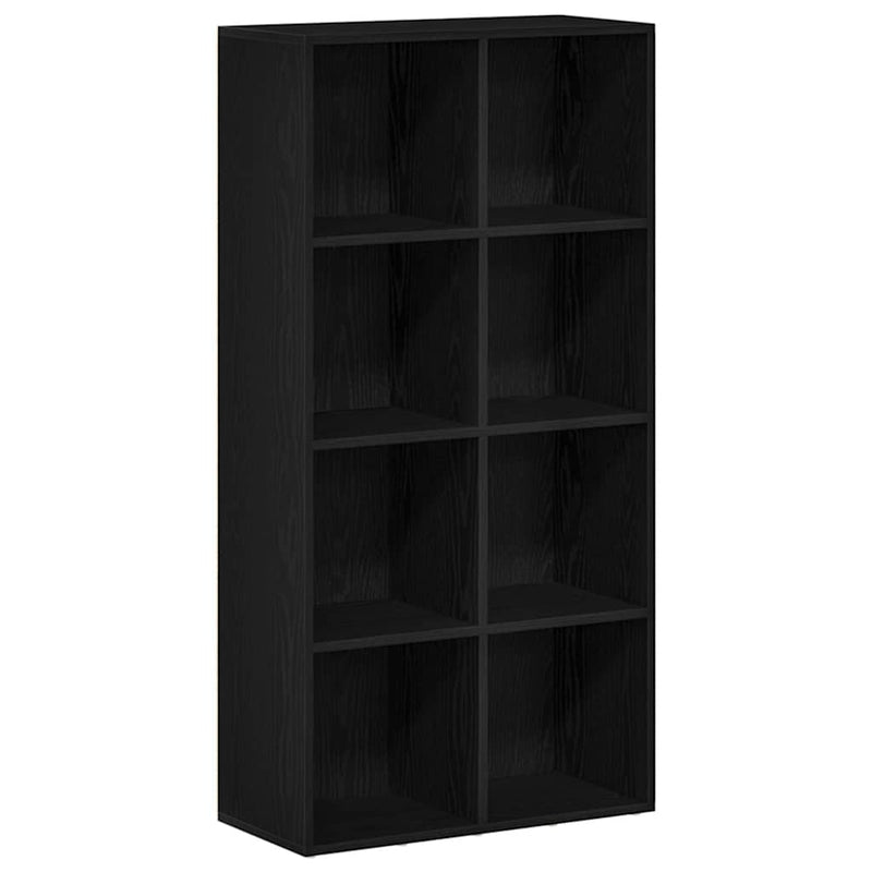 vidaXL fekete tölgy szerelt fa könyvespolc 66x30x130 cm