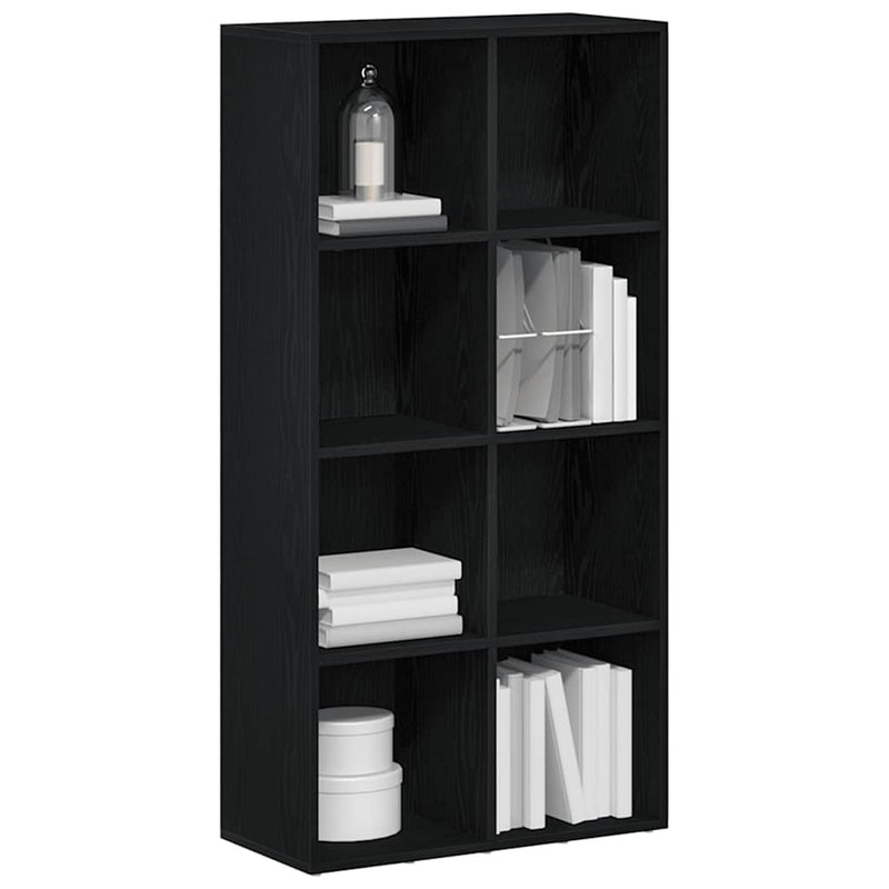 vidaXL fekete tölgy szerelt fa könyvespolc 66x30x130 cm