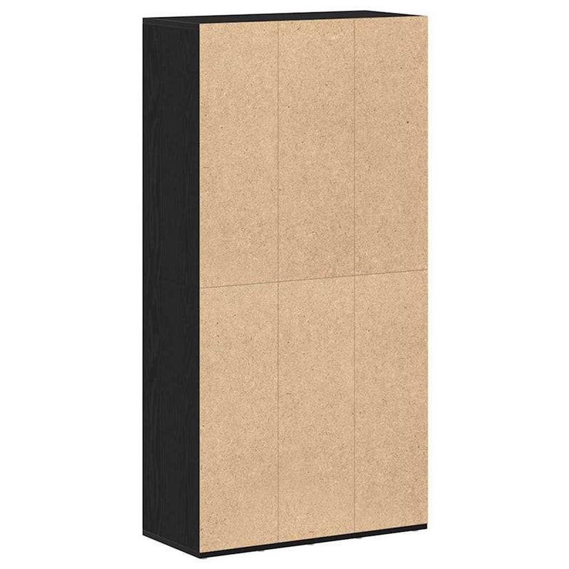 vidaXL fekete tölgy szerelt fa könyvespolc 66x30x130 cm
