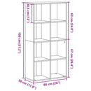 vidaXL fekete tölgy szerelt fa könyvespolc 66x30x130 cm