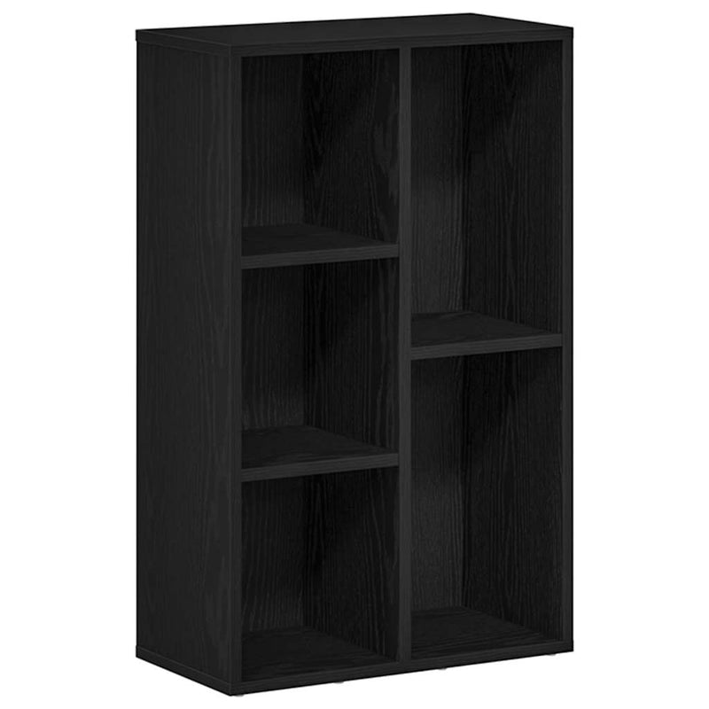 vidaXL fekete tölgy szerelt fa könyvespolc 50x25x80 cm