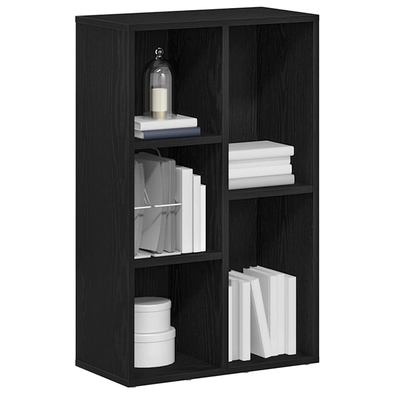 vidaXL fekete tölgy szerelt fa könyvespolc 50x25x80 cm
