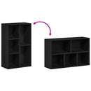 vidaXL fekete tölgy szerelt fa könyvespolc 50x25x80 cm