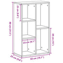 vidaXL fekete tölgy szerelt fa könyvespolc 50x25x80 cm