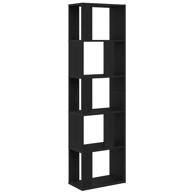 vidaXL fekete tölgy szerelt fa könyvszekrény/szobaosztó 45x24x159 cm