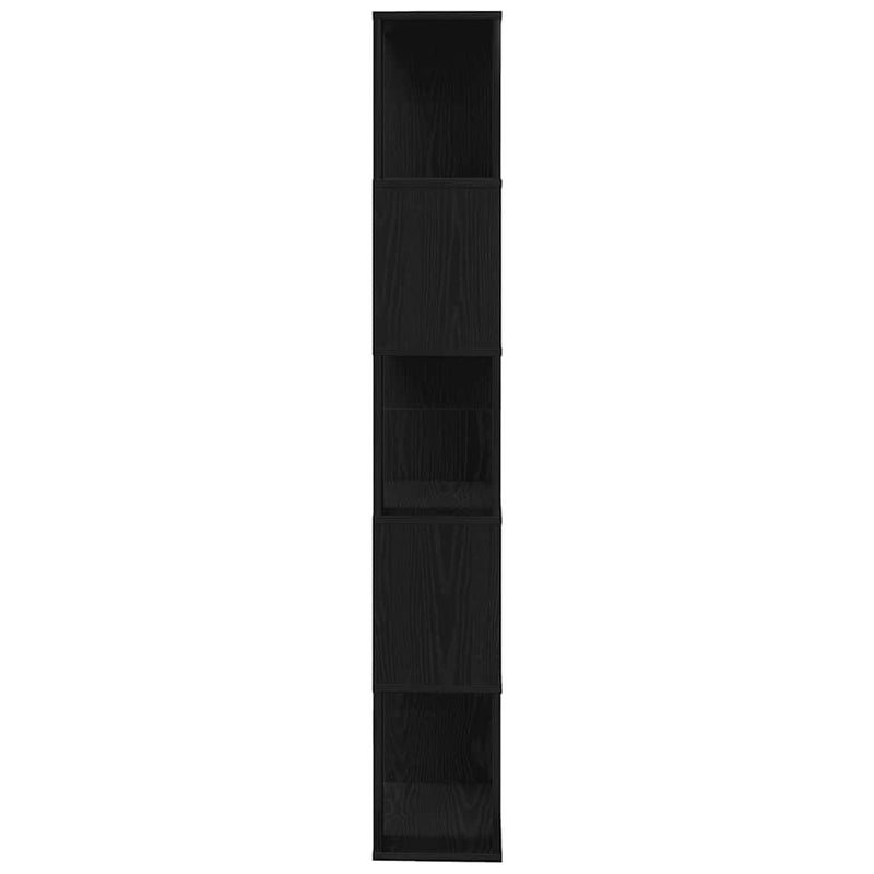 vidaXL fekete tölgy szerelt fa könyvszekrény/szobaosztó 45x24x159 cm