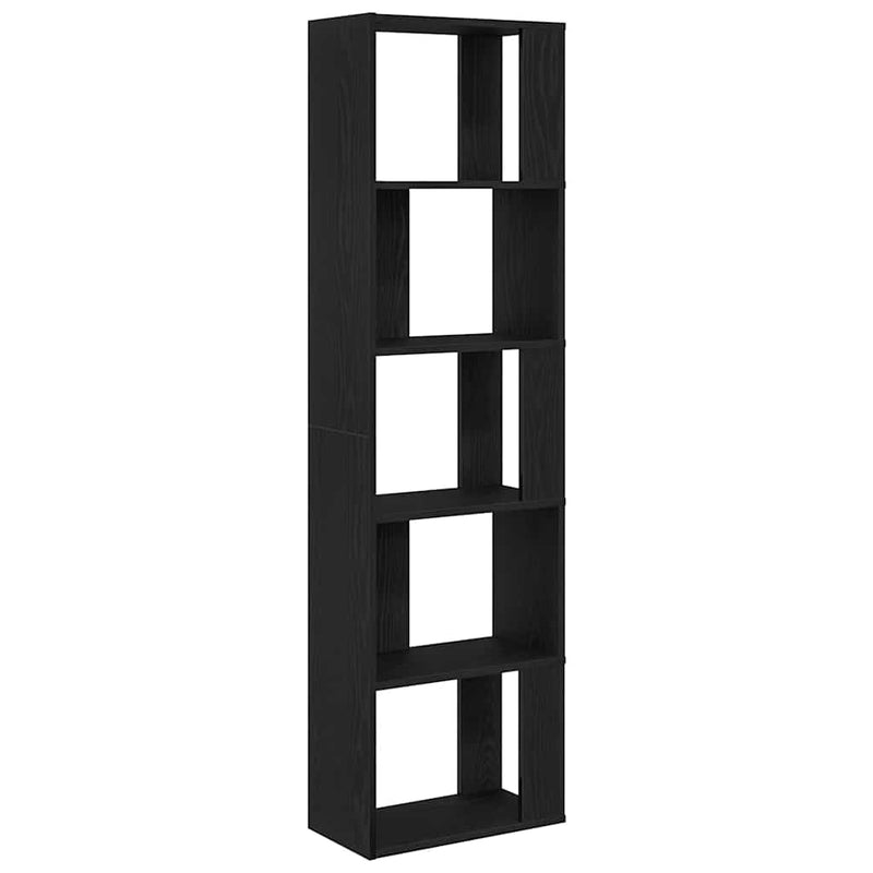 vidaXL fekete tölgy szerelt fa könyvszekrény/szobaosztó 45x24x159 cm