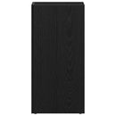 vidaXL fekete tölgy szerelt fa LP tárolódoboz 71x34x36 cm