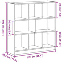 vidaXL fekete tölgy színű szerelt fa könyvszekrény 97,5x29,5x100 cm