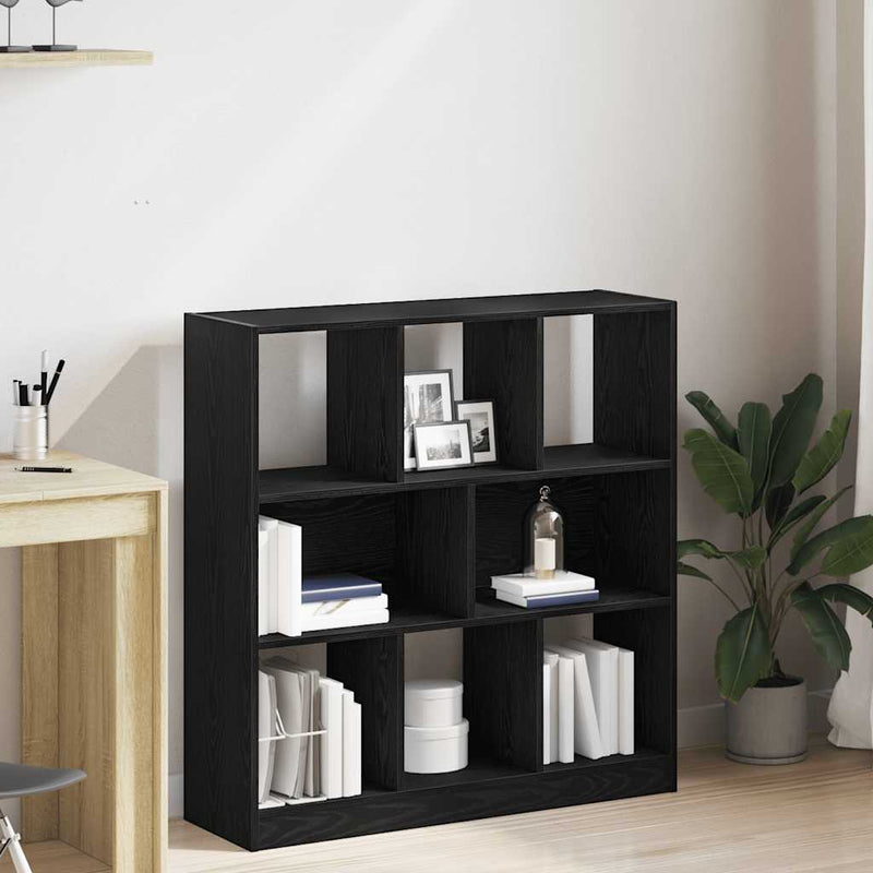vidaXL fekete tölgy színű szerelt fa könyvszekrény 97,5x29,5x100 cm