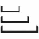 vidaXL 3 db fekete tölgy szerelt fa fali polc