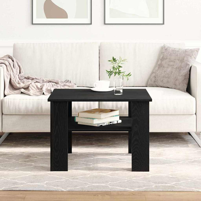 vidaXL Dohányzóasztal Musta tammi 60 x 60 x 42 cm Faanyag
