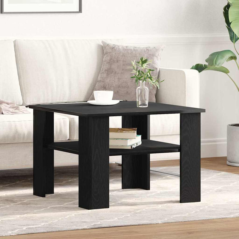 vidaXL Dohányzóasztal Musta tammi 60 x 60 x 42 cm Faanyag