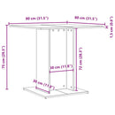 vidaXL fekete tölgyfa étkezőasztal 80 x 80 x 75 cm rétegelt fa