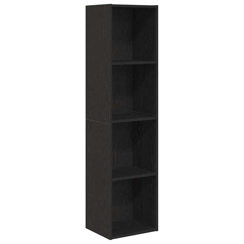 vidaXL fekete tölgy szerelt fa könyvespolc 36x30x143 cm