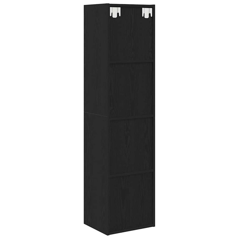 vidaXL fekete tölgy szerelt fa könyvespolc 36x30x143 cm