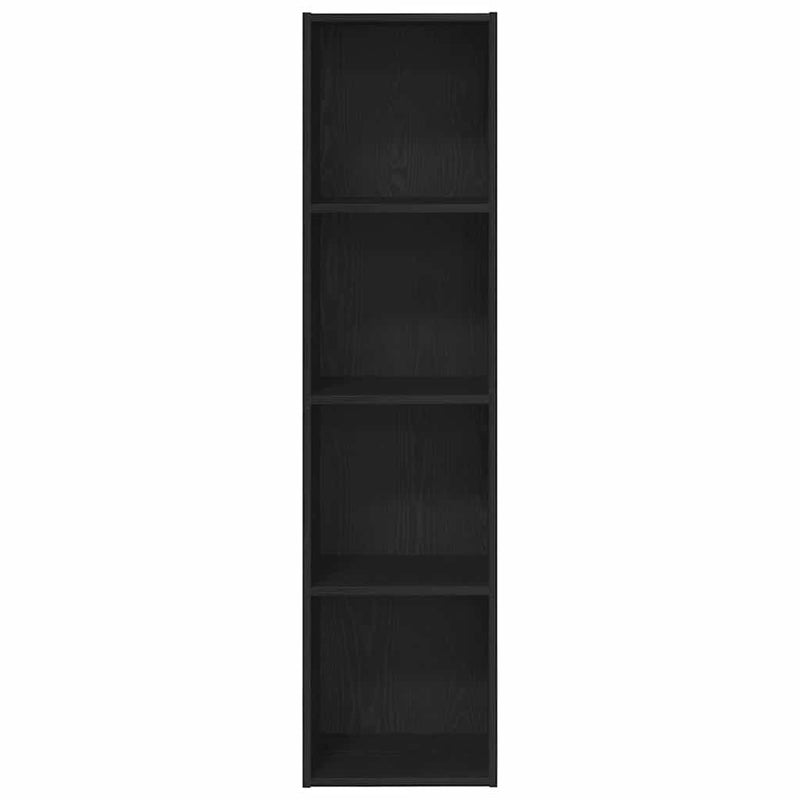 vidaXL fekete tölgy szerelt fa könyvespolc 36x30x143 cm
