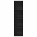 vidaXL fekete tölgy szerelt fa könyvespolc 36x30x143 cm