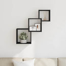 vidaXL fekete tölgy színű szerelt fa fali kocka polcok 68x15x68 cm