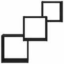 vidaXL fekete tölgy színű szerelt fa fali kocka polcok 68x15x68 cm