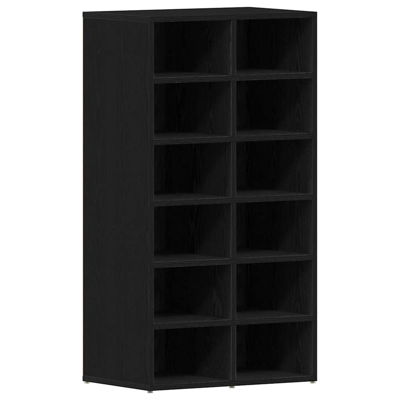 vidaXL fekete tölgy színű szerelt fa cipőtartó 54 x 34 x 100,5 cm