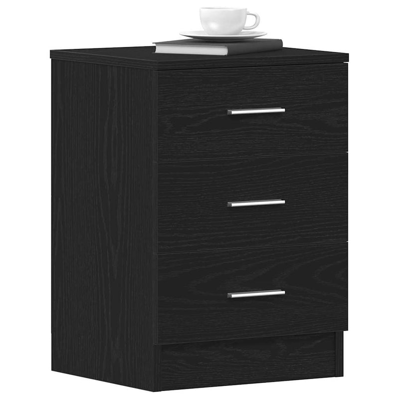 vidaXL 2 db fekete tölgyszínű szerelt fa éjjeliszekrény 38x35x55 cm