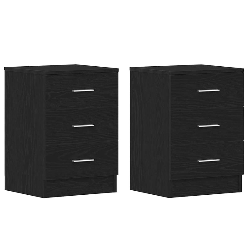 vidaXL 2 db fekete tölgyszínű szerelt fa éjjeliszekrény 38x35x55 cm