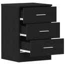 vidaXL 2 db fekete tölgyszínű szerelt fa éjjeliszekrény 38x35x55 cm