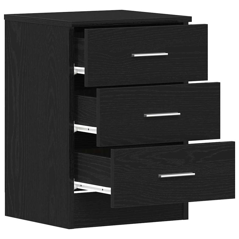 vidaXL 2 db fekete tölgyszínű szerelt fa éjjeliszekrény 38x35x55 cm