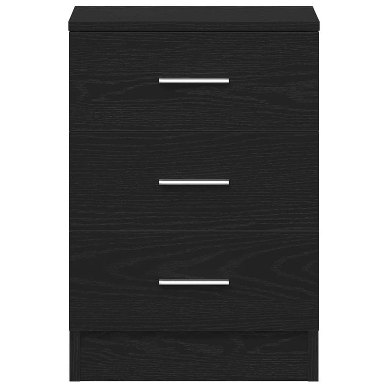 vidaXL 2 db fekete tölgyszínű szerelt fa éjjeliszekrény 38x35x55 cm