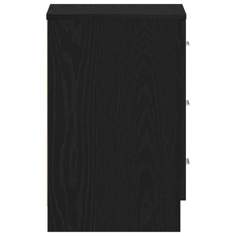 vidaXL 2 db fekete tölgyszínű szerelt fa éjjeliszekrény 38x35x55 cm