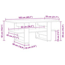 vidaXL Dohányzóasztal Fekete tölgy 102 x 55 x 42 cm Faanyag