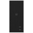 vidaXL Ruhásszekrény fiókkal Fekete tölgy 80 x 52 x 180 cm Faanyag