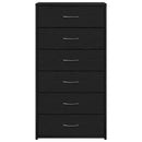 vidaXL fekete tölgy színű szerelt fa komód 6 fiókkal 50 x 34 x 96 cm