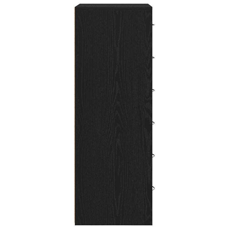 vidaXL fekete tölgy színű szerelt fa komód 6 fiókkal 50 x 34 x 96 cm