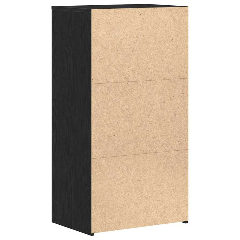 vidaXL fekete tölgy színű szerelt fa komód 6 fiókkal 50 x 34 x 96 cm