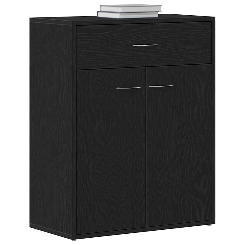 vidaXL Széf fiókkal Fekete 60 x 30 x 75 cm Faanyag