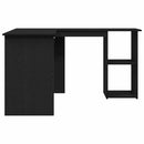 vidaXL Sarokíróasztal Fekete tölgy 120 x 140 x 75 cm Faanyag