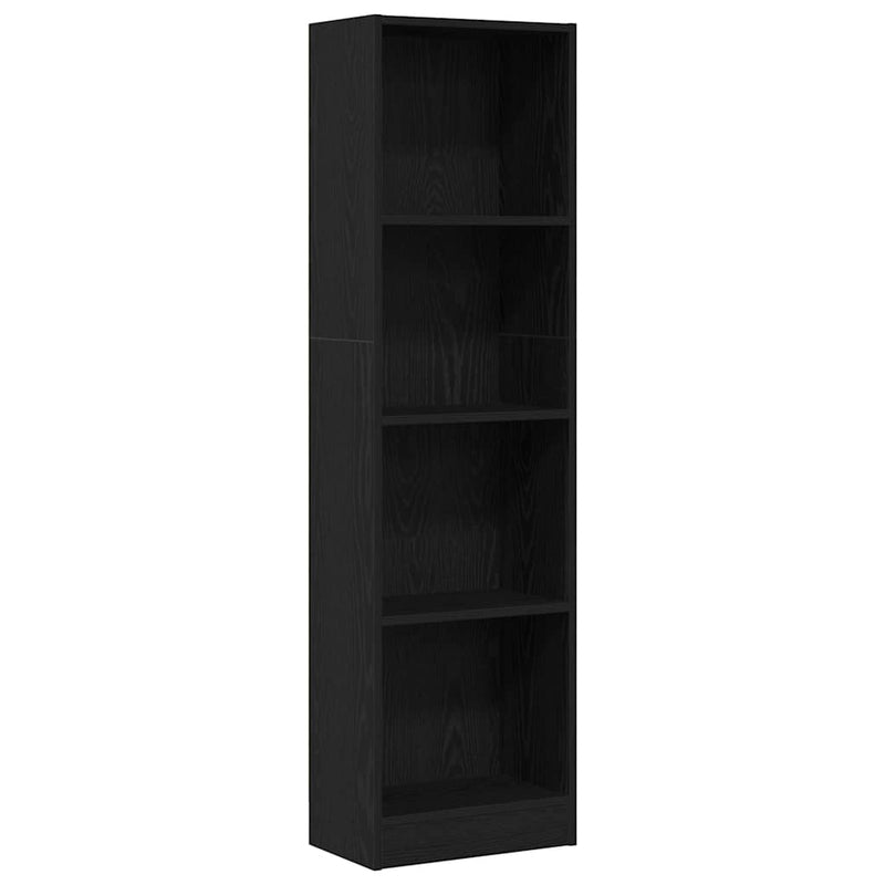 vidaXL fekete tölgy szerelt fa könyvespolc 40x24x143 cm