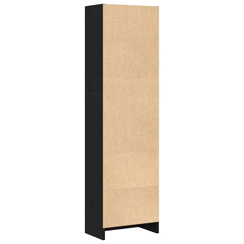 vidaXL fekete tölgy szerelt fa könyvespolc 40x24x143 cm