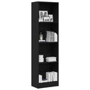 vidaXL fekete tölgy szerelt fa könyvespolc 40x24x143 cm