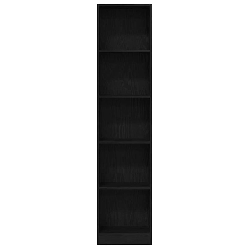 vidaXL fekete tölgy szerelt fa könyvespolc 40x24x176 cm