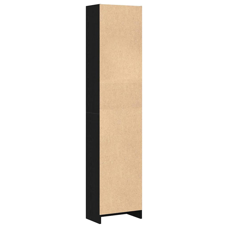 vidaXL fekete tölgy szerelt fa könyvespolc 40x24x176 cm