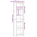 vidaXL fekete tölgy szerelt fa könyvespolc 40x24x176 cm