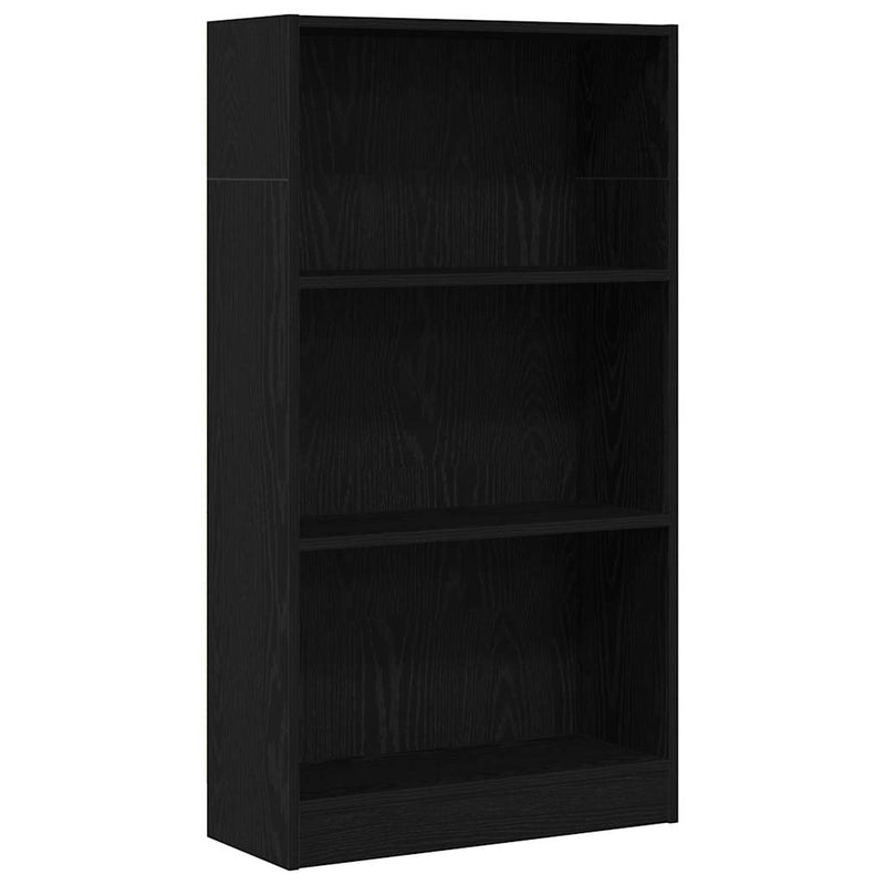 vidaXL fekete tölgy szerelt fa könyvespolc 60x24x109 cm