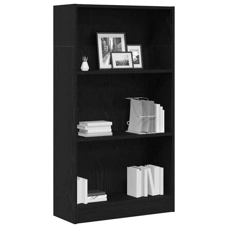 vidaXL fekete tölgy szerelt fa könyvespolc 60x24x109 cm