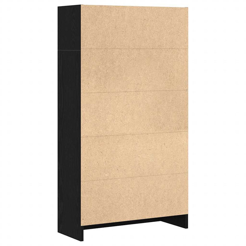 vidaXL fekete tölgy szerelt fa könyvespolc 60x24x109 cm